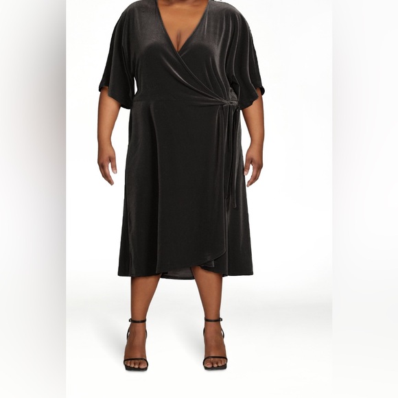 Time and Tru Velvet Wrap Dress XXL (20) - Picture 3 of 4